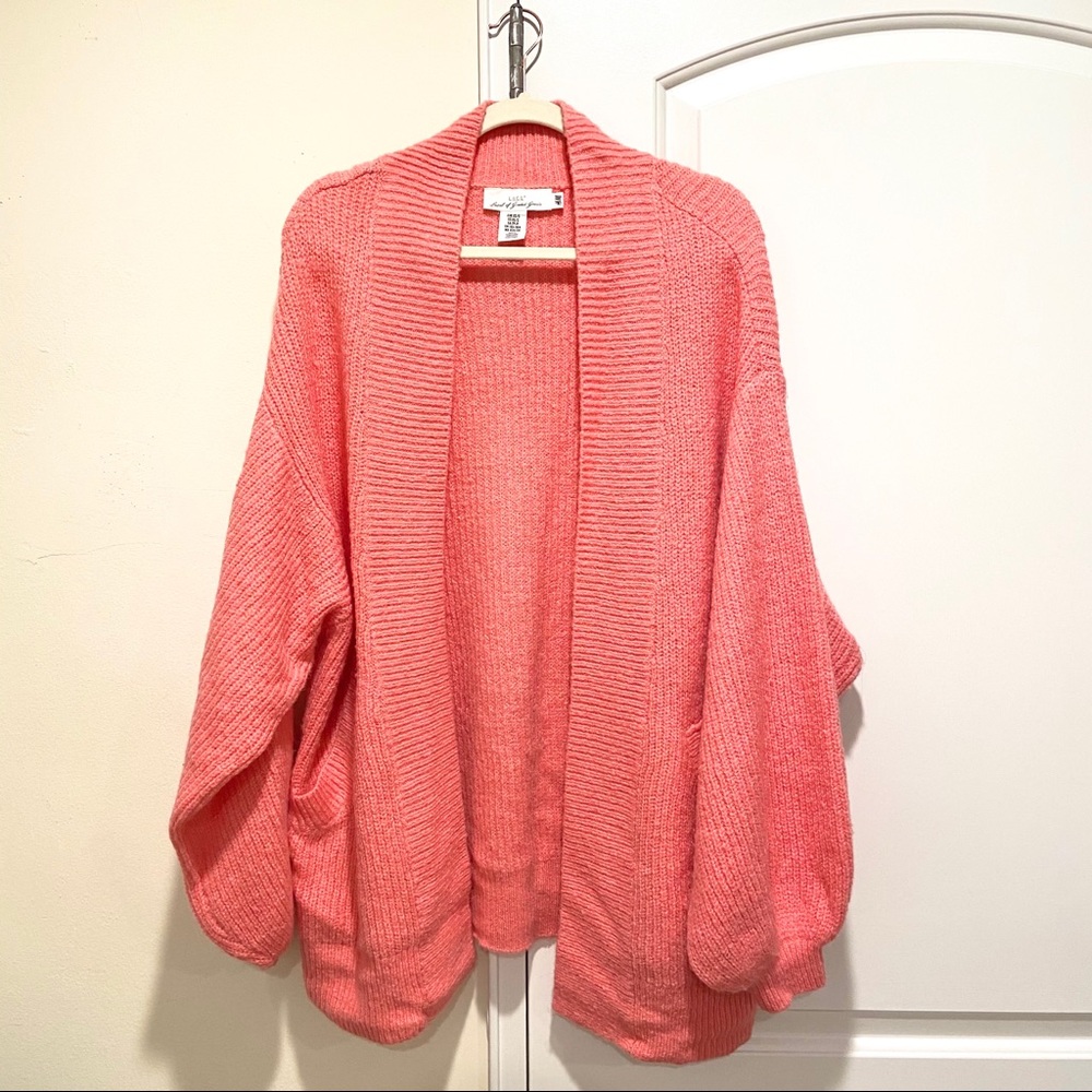 H&M pink oversized cardigan
